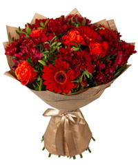 Букет из роз, альстромерий и гербер