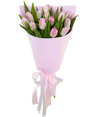 Букет из 15 розовых тюльпанов