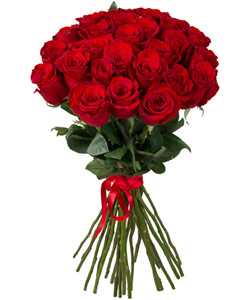 Букет из цветов "Букет из 25 красных роз" 30 - 60 см.